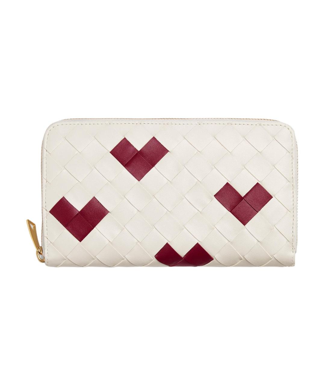 BOTTEGA VENETA Белый кожаный кошелек, фото 5