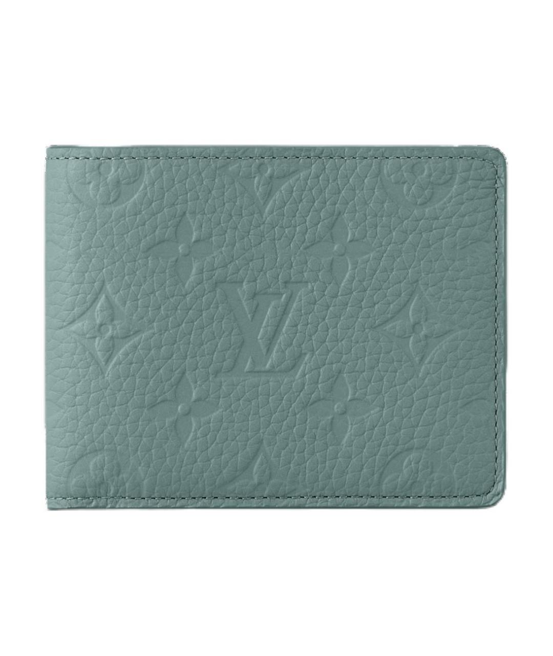 LOUIS VUITTON Зеленый кожаный кошелек, фото 1