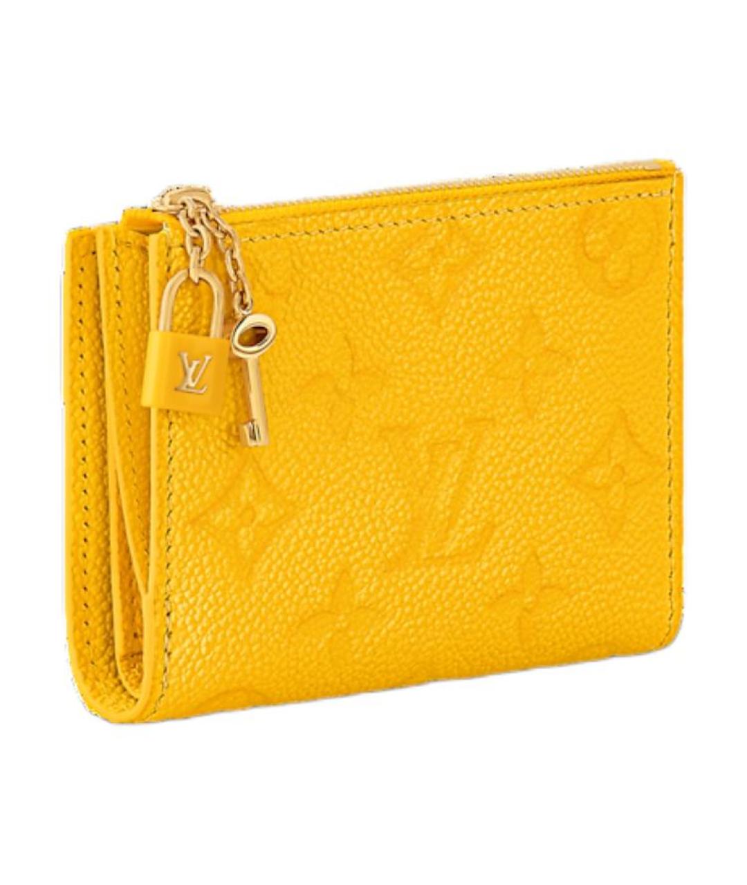 LOUIS VUITTON Желтый кожаный кошелек, фото 2