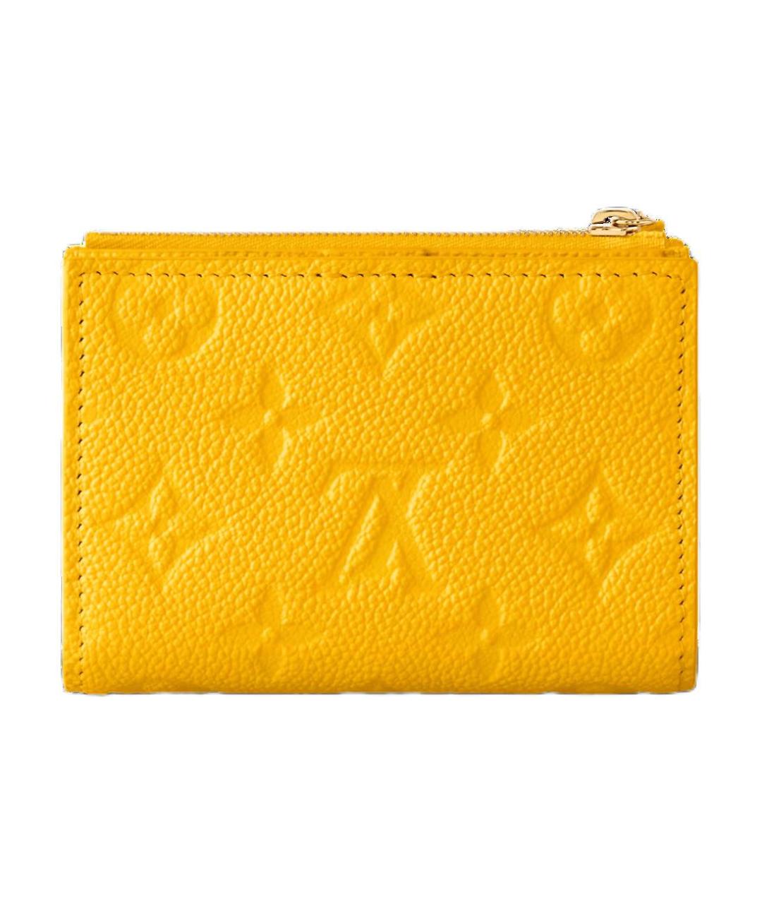 LOUIS VUITTON Желтый кожаный кошелек, фото 5