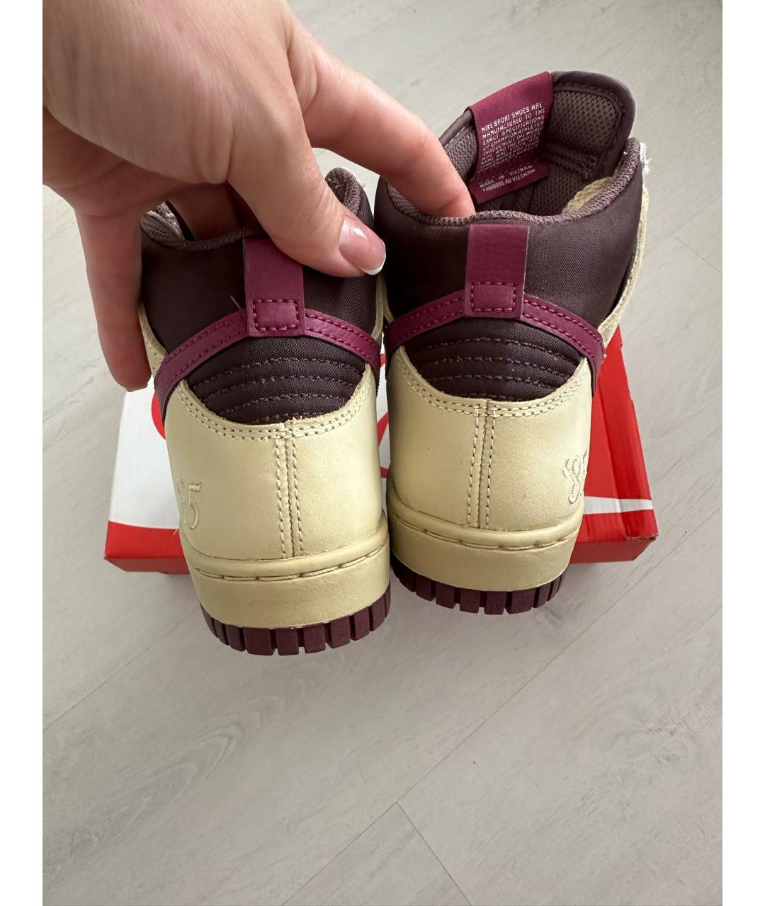 NIKE Бордовые кожаные кеды, фото 5
