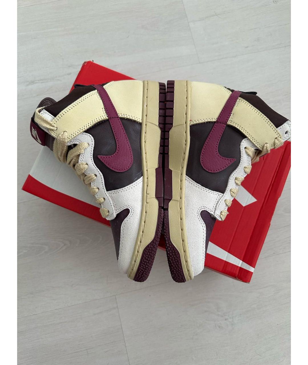 NIKE Бордовые кожаные кеды, фото 3
