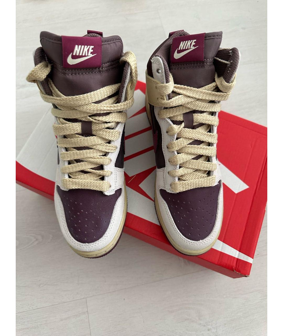 NIKE Бордовые кожаные кеды, фото 2