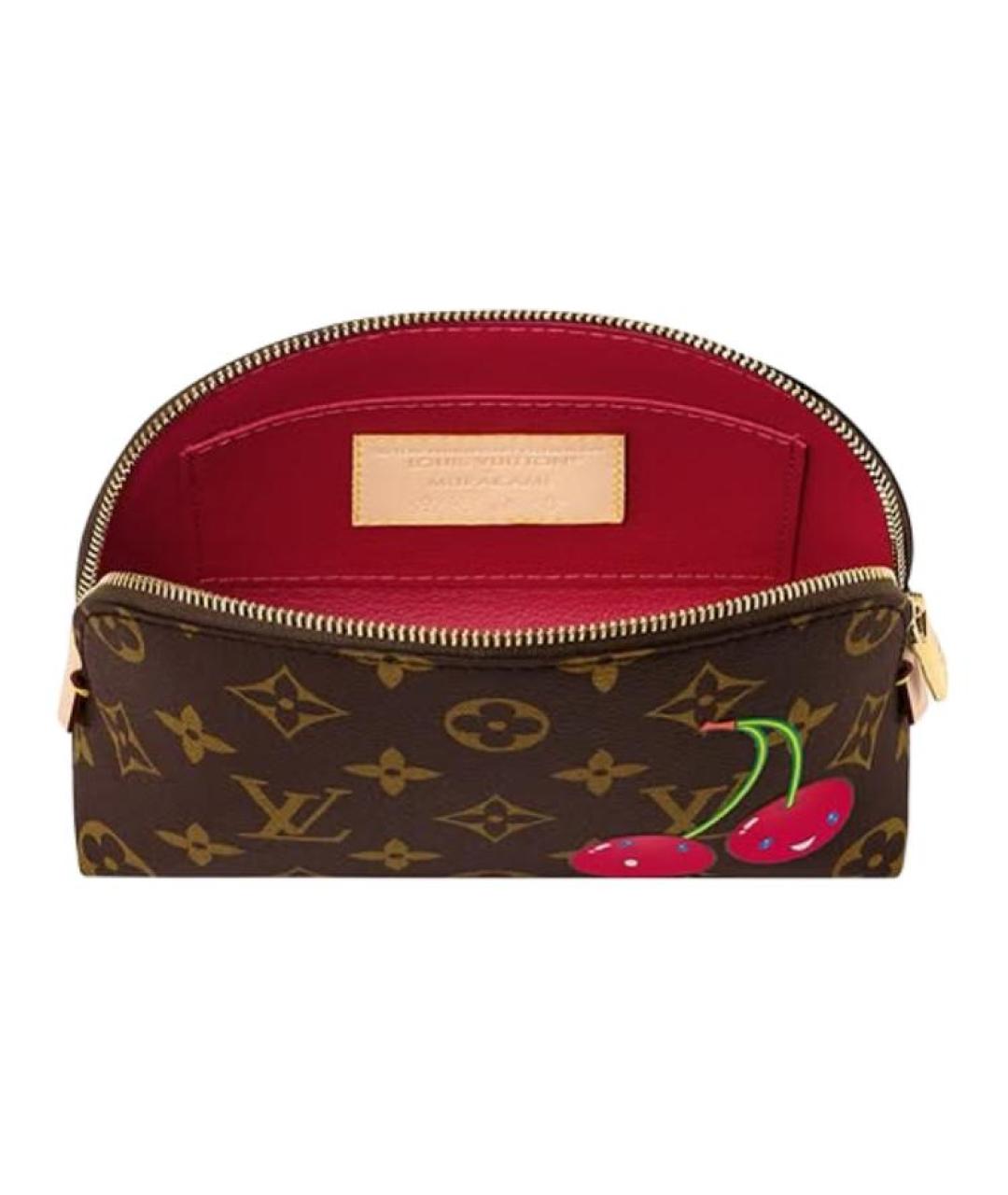 LOUIS VUITTON Коричневая косметичка, фото 4