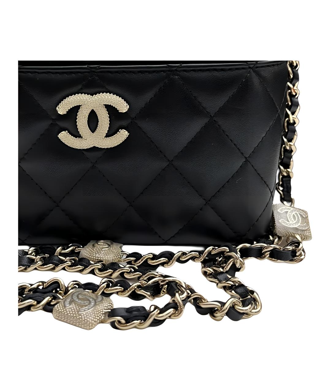 CHANEL Черная кожаная сумка через плечо, фото 3