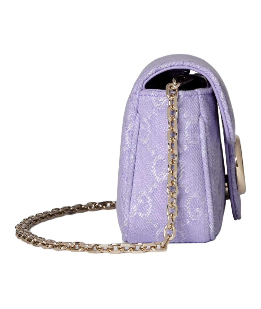 GUCCI Фиолетовая хлопковая сумка через плечо, фото 3