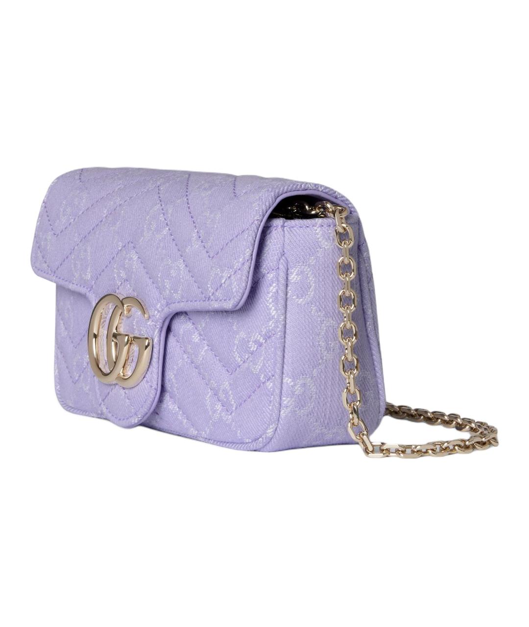 GUCCI Фиолетовая хлопковая сумка через плечо, фото 2