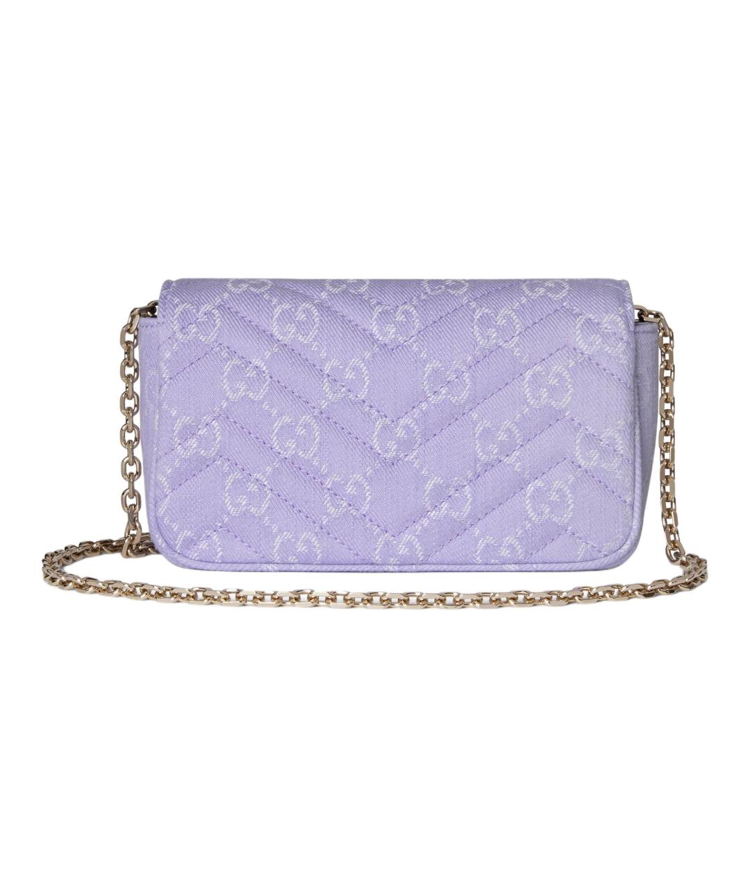 GUCCI Фиолетовая хлопковая сумка через плечо, фото 4