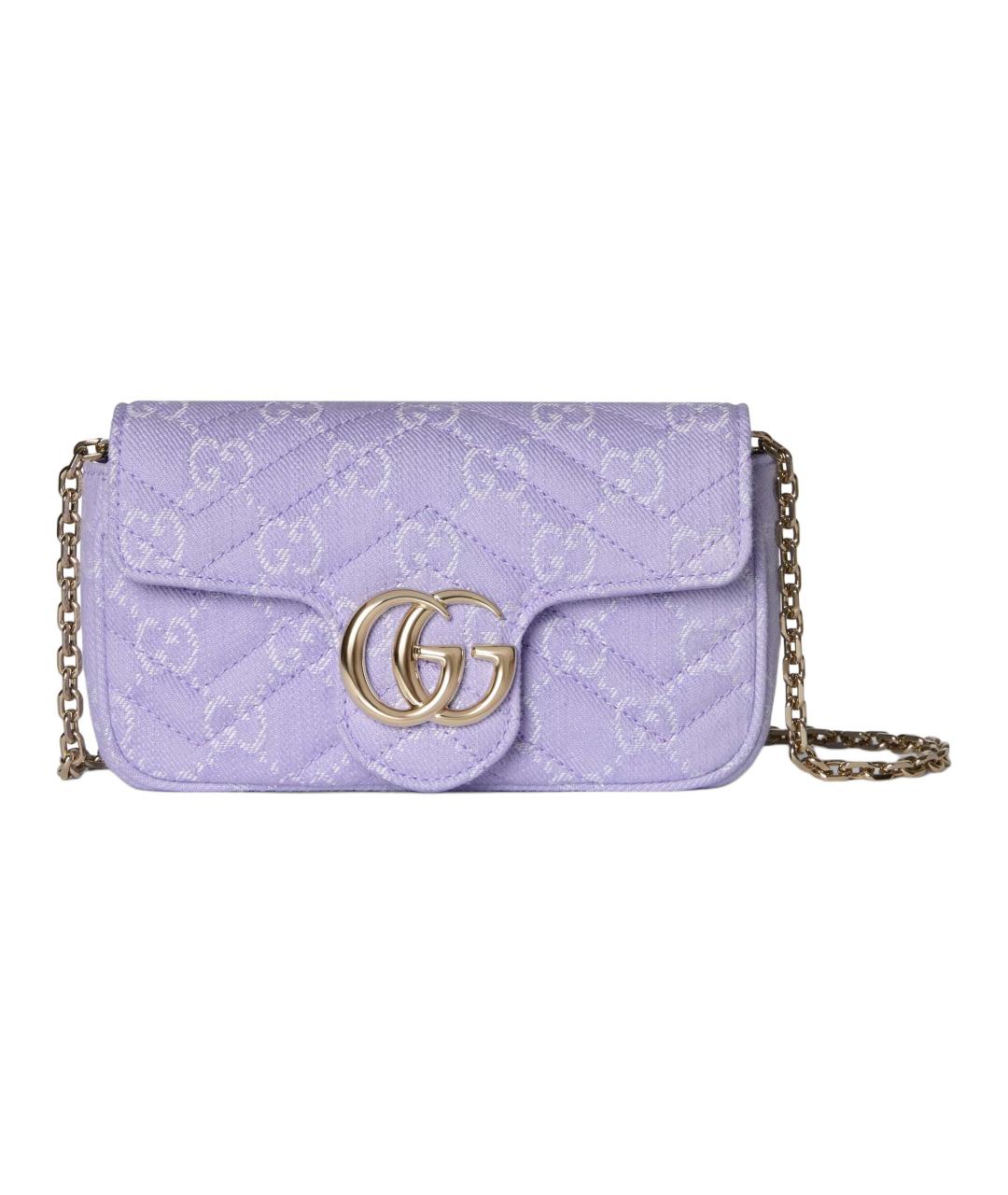 GUCCI Фиолетовая хлопковая сумка через плечо, фото 1