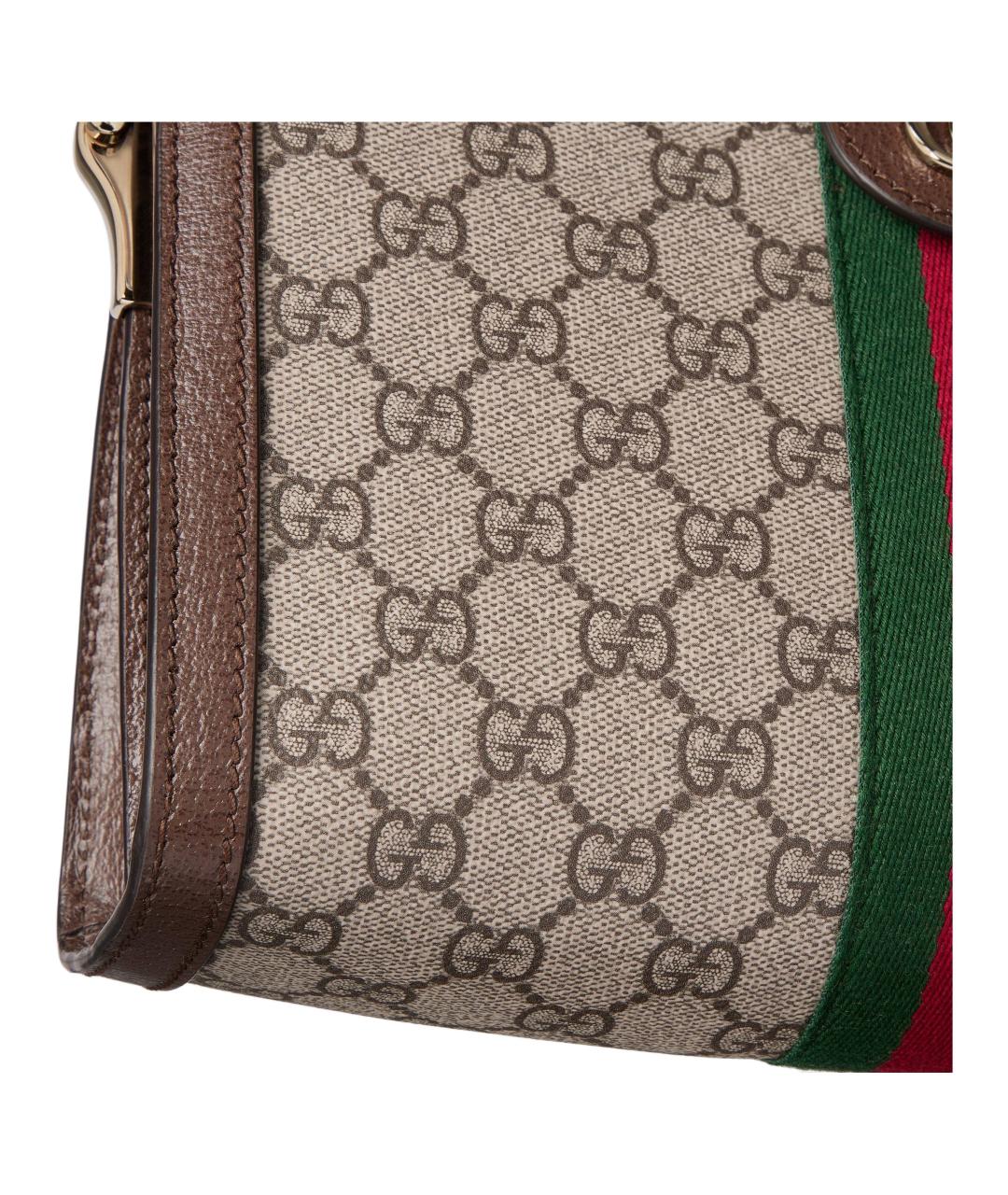 GUCCI Коричневая хлопковая сумка через плечо, фото 6