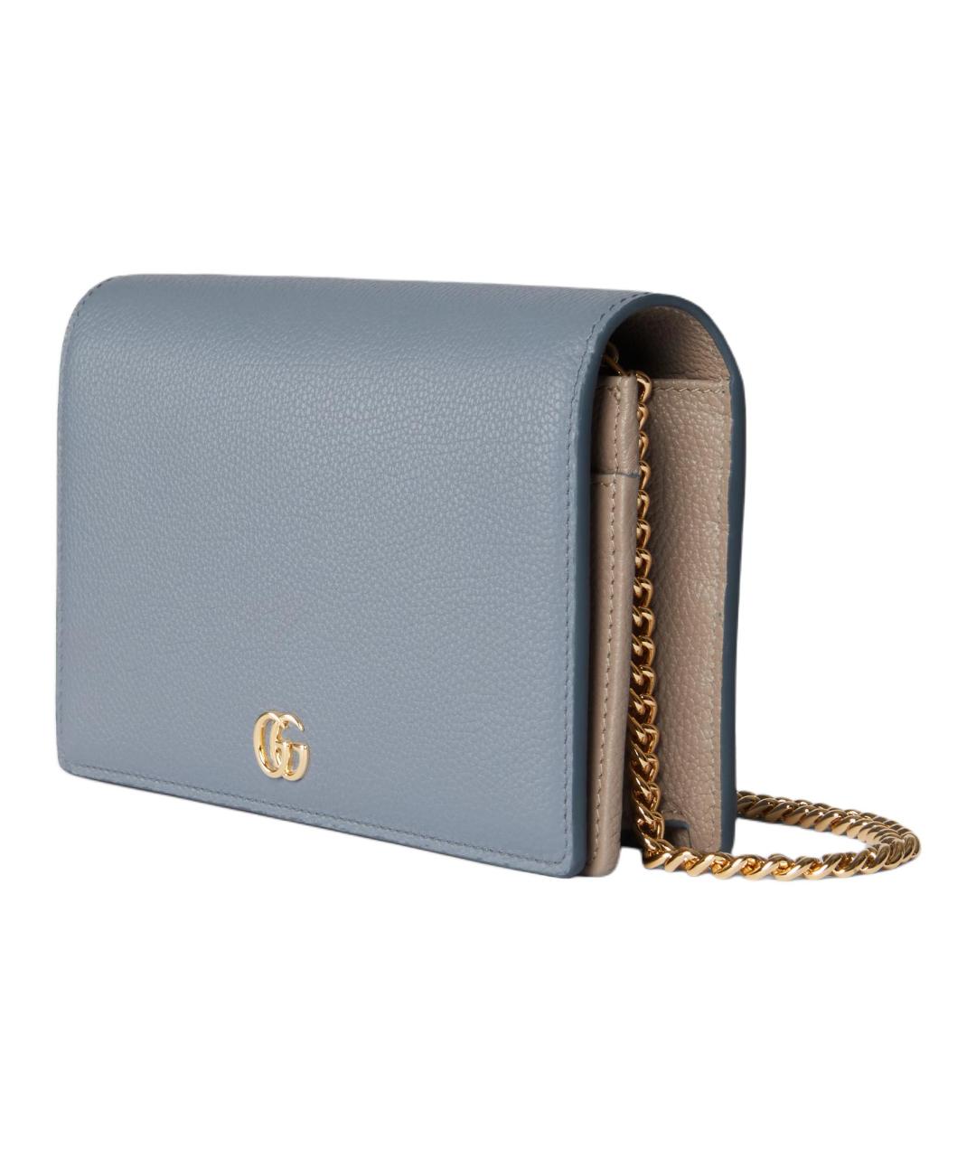 GUCCI Голубая кожаная сумка через плечо, фото 2