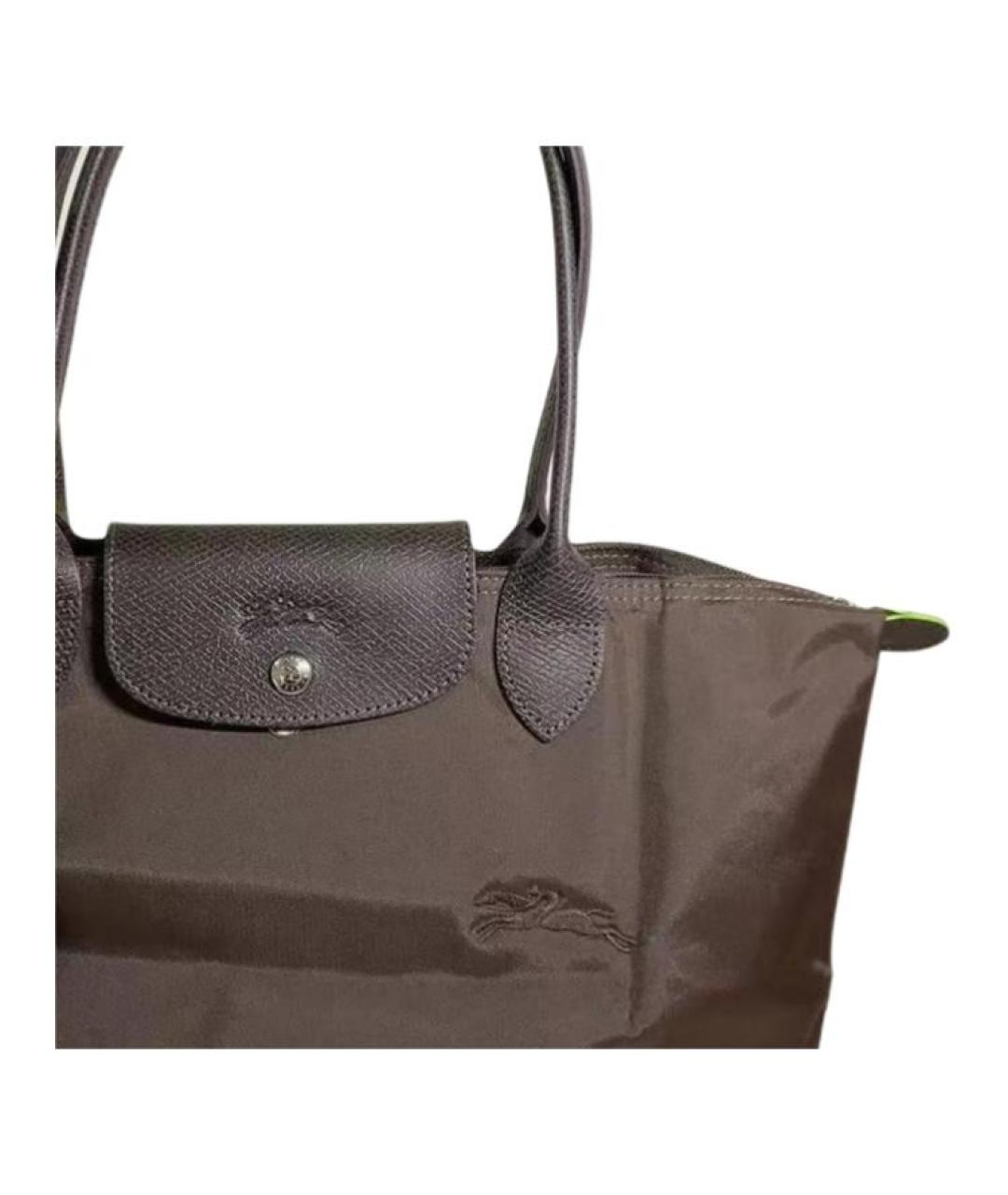 LONGCHAMP Коричневая тканевая сумка через плечо, фото 2