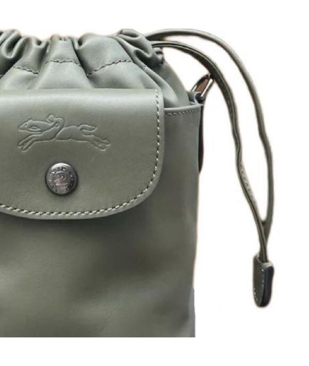 LONGCHAMP Зеленая кожаная сумка через плечо, фото 4