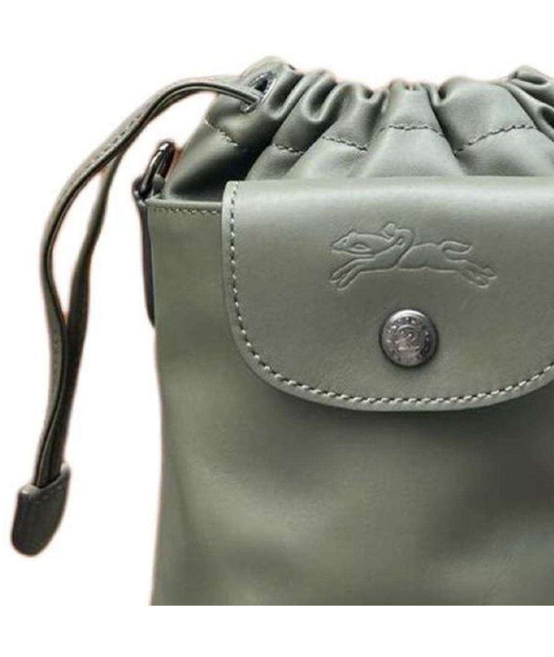 LONGCHAMP Зеленая кожаная сумка через плечо, фото 3