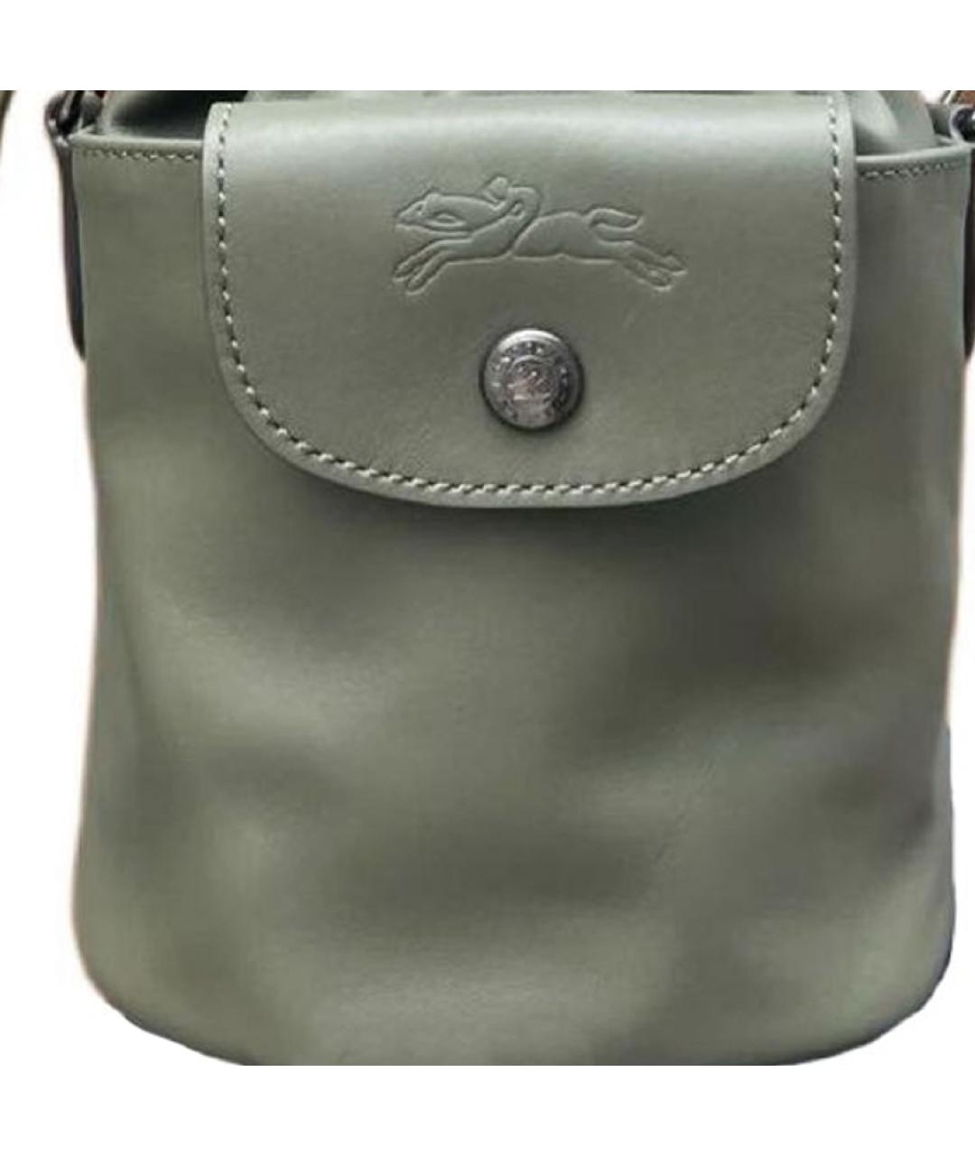 LONGCHAMP Зеленая кожаная сумка через плечо, фото 5