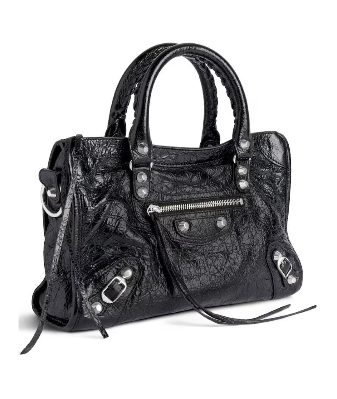 BALENCIAGA Черная кожаная сумка через плечо, фото 3