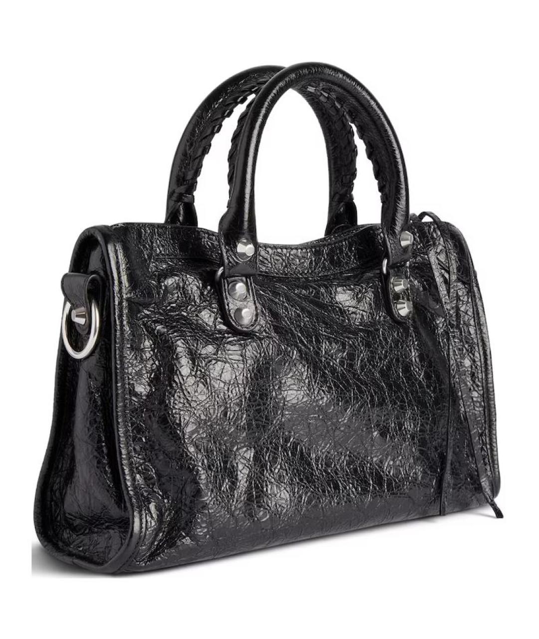 BALENCIAGA Черная кожаная сумка через плечо, фото 4