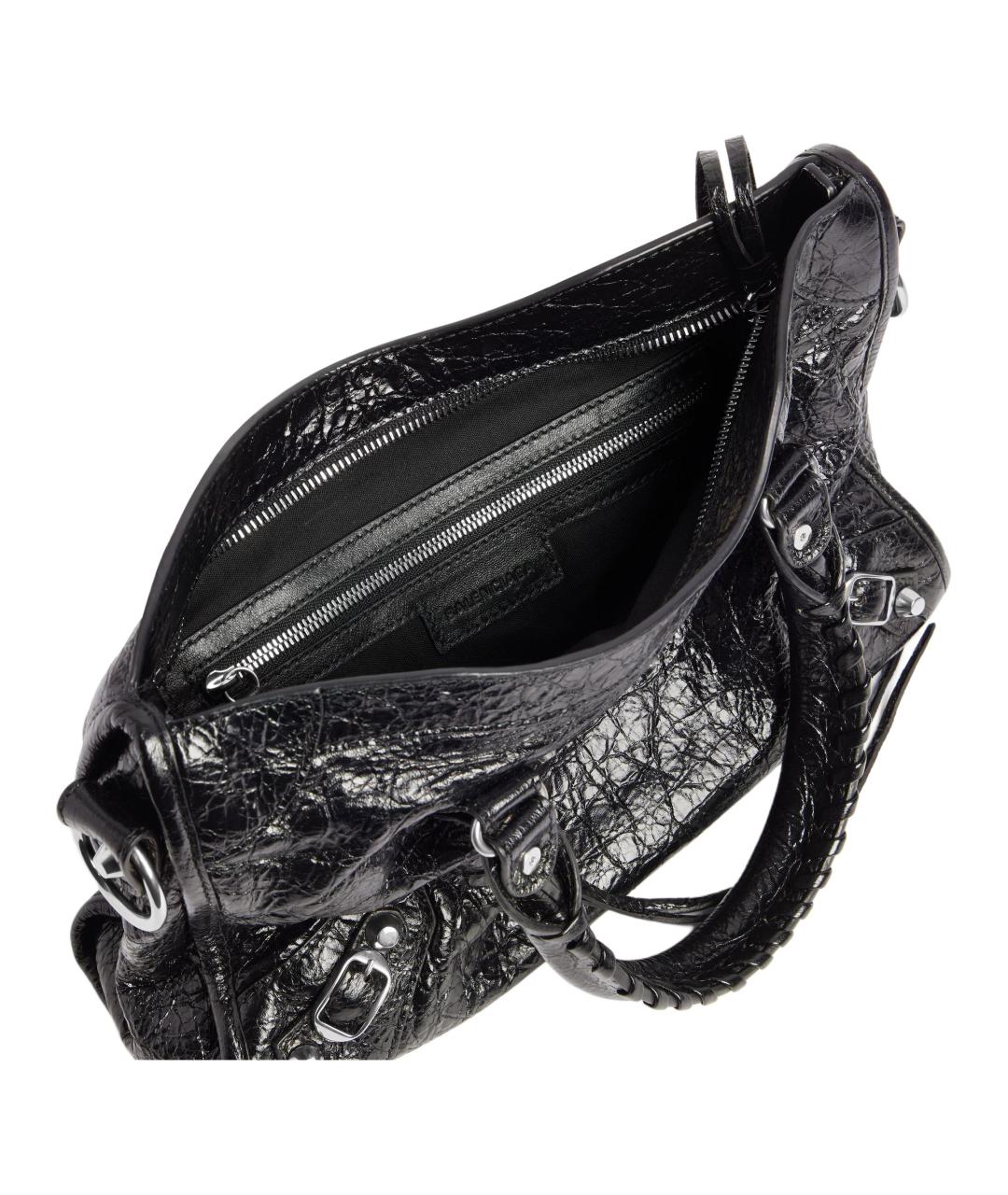 BALENCIAGA Черная кожаная сумка через плечо, фото 6