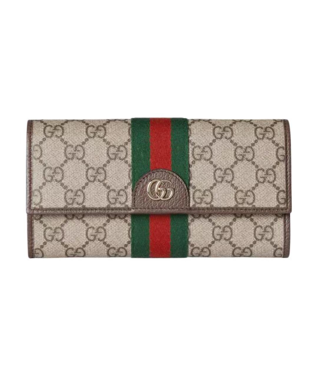GUCCI Коричневый кожаный кошелек, фото 1