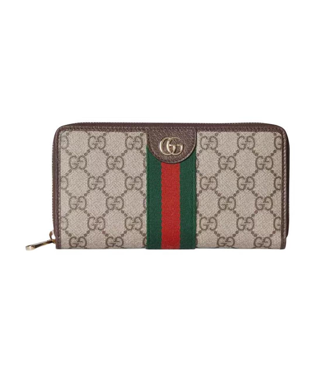 GUCCI Коричневый кожаный кошелек, фото 1