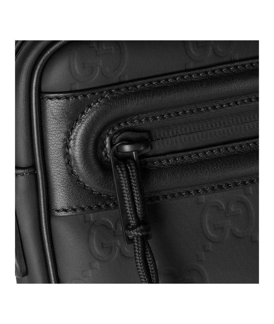 GUCCI Черная кожаная сумка на плечо, фото 8