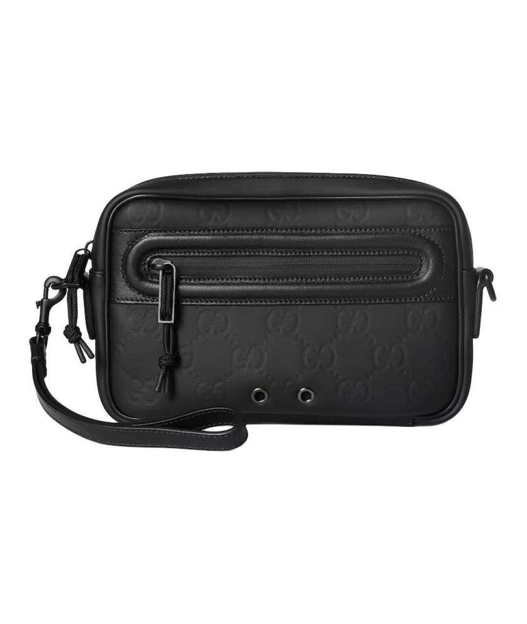 GUCCI Черная кожаная сумка на плечо, фото 1