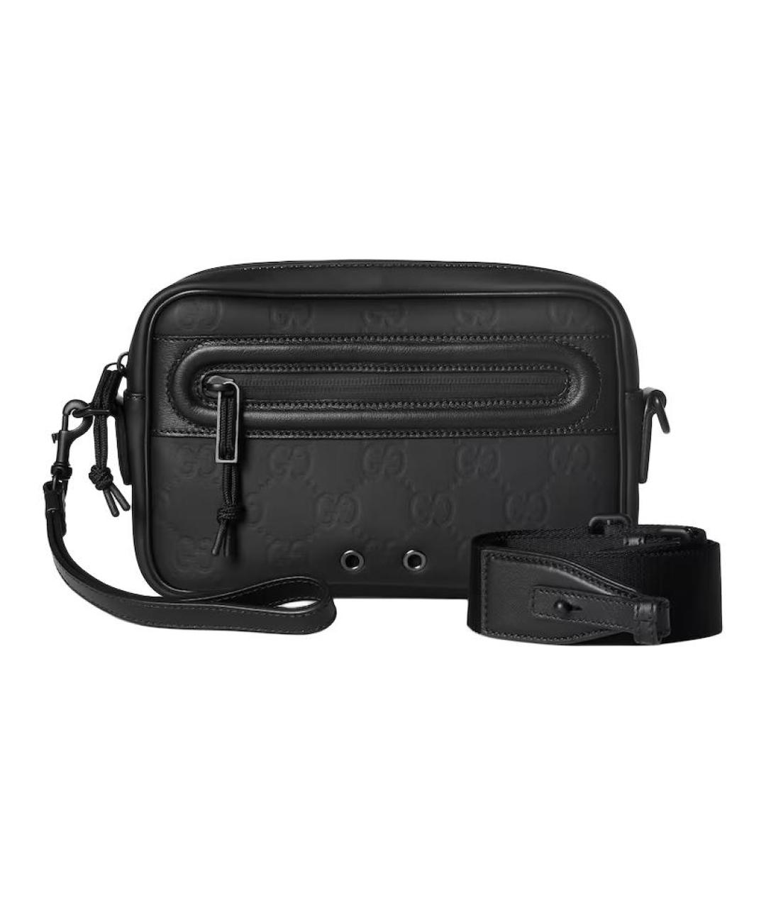 GUCCI Черная кожаная сумка на плечо, фото 6