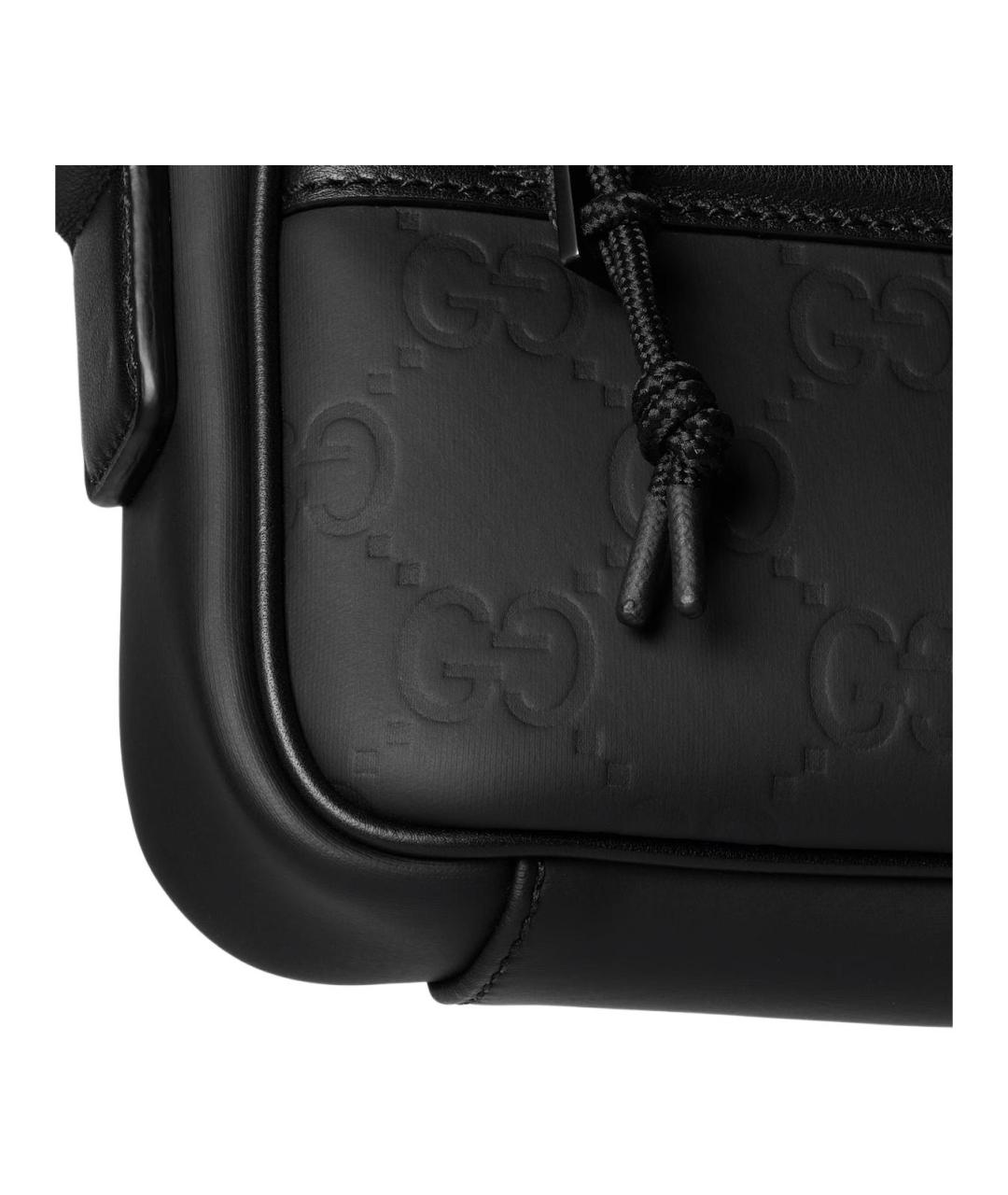 GUCCI Черная кожаная сумка на плечо, фото 7