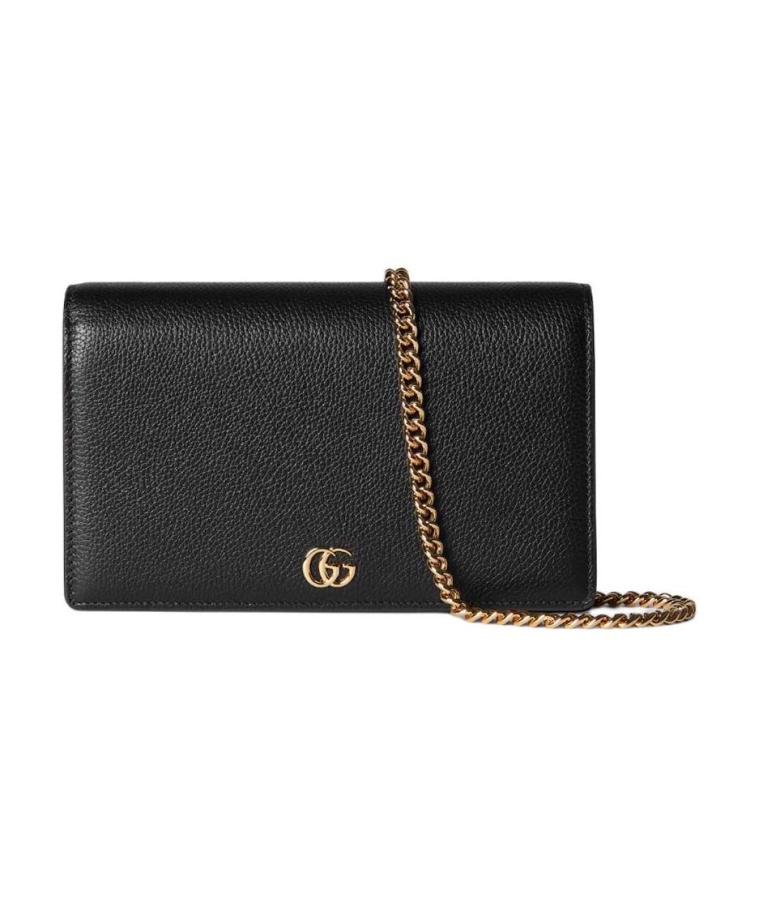 GUCCI Черная кожаная сумка через плечо, фото 1