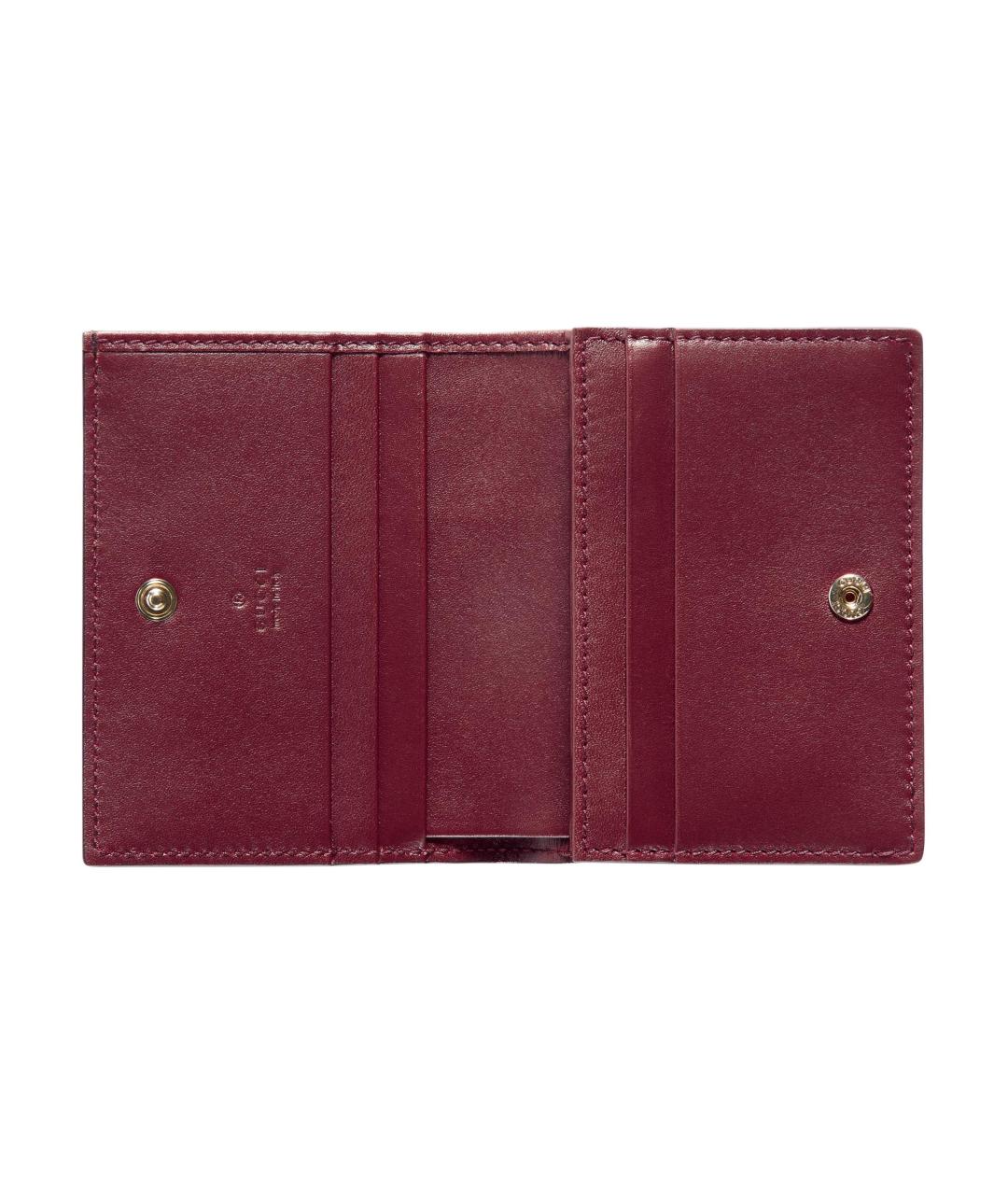 GUCCI Бордовый кожаный кошелек, фото 4
