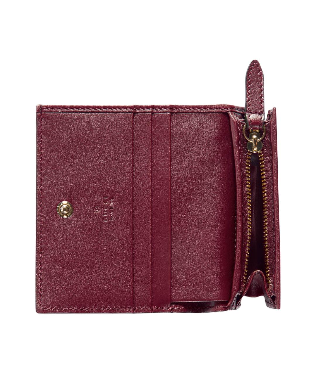 GUCCI Бордовый кожаный кошелек, фото 6