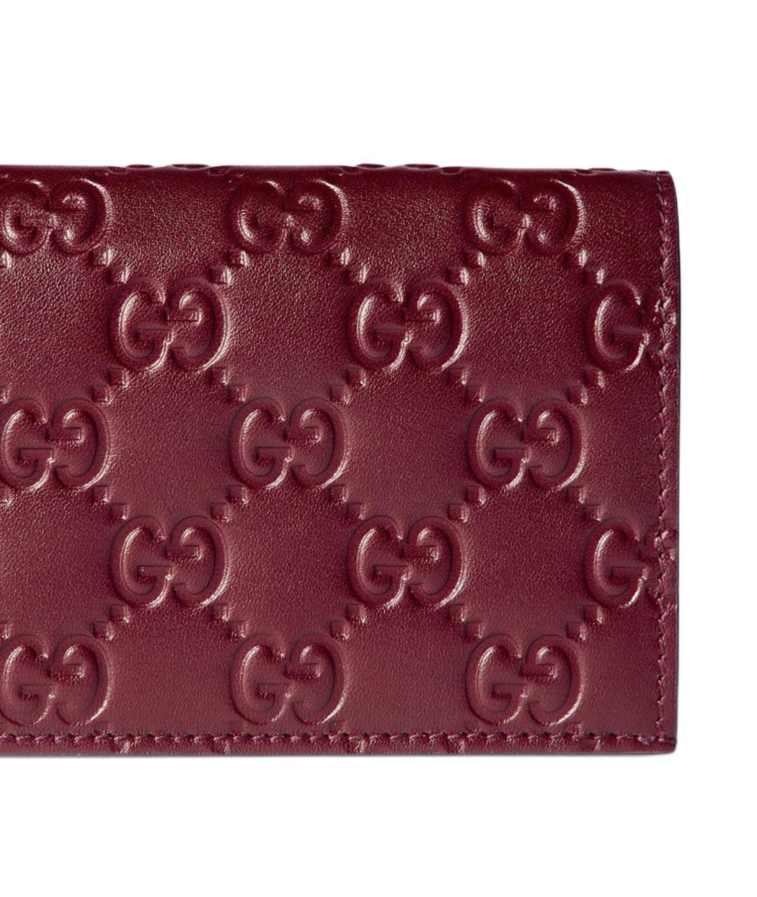 GUCCI Бордовый кожаный кошелек, фото 7