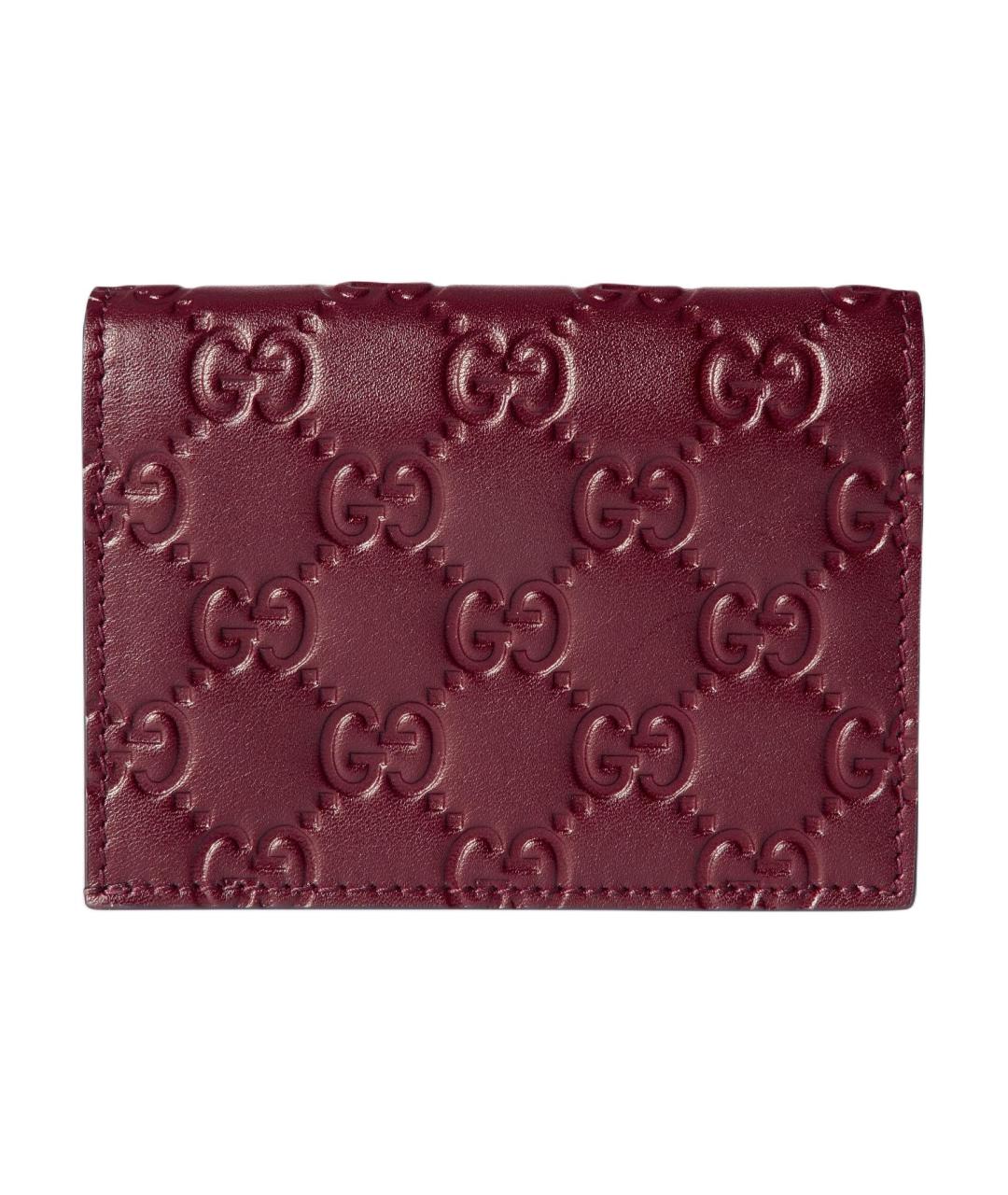 GUCCI Бордовый кожаный кошелек, фото 3