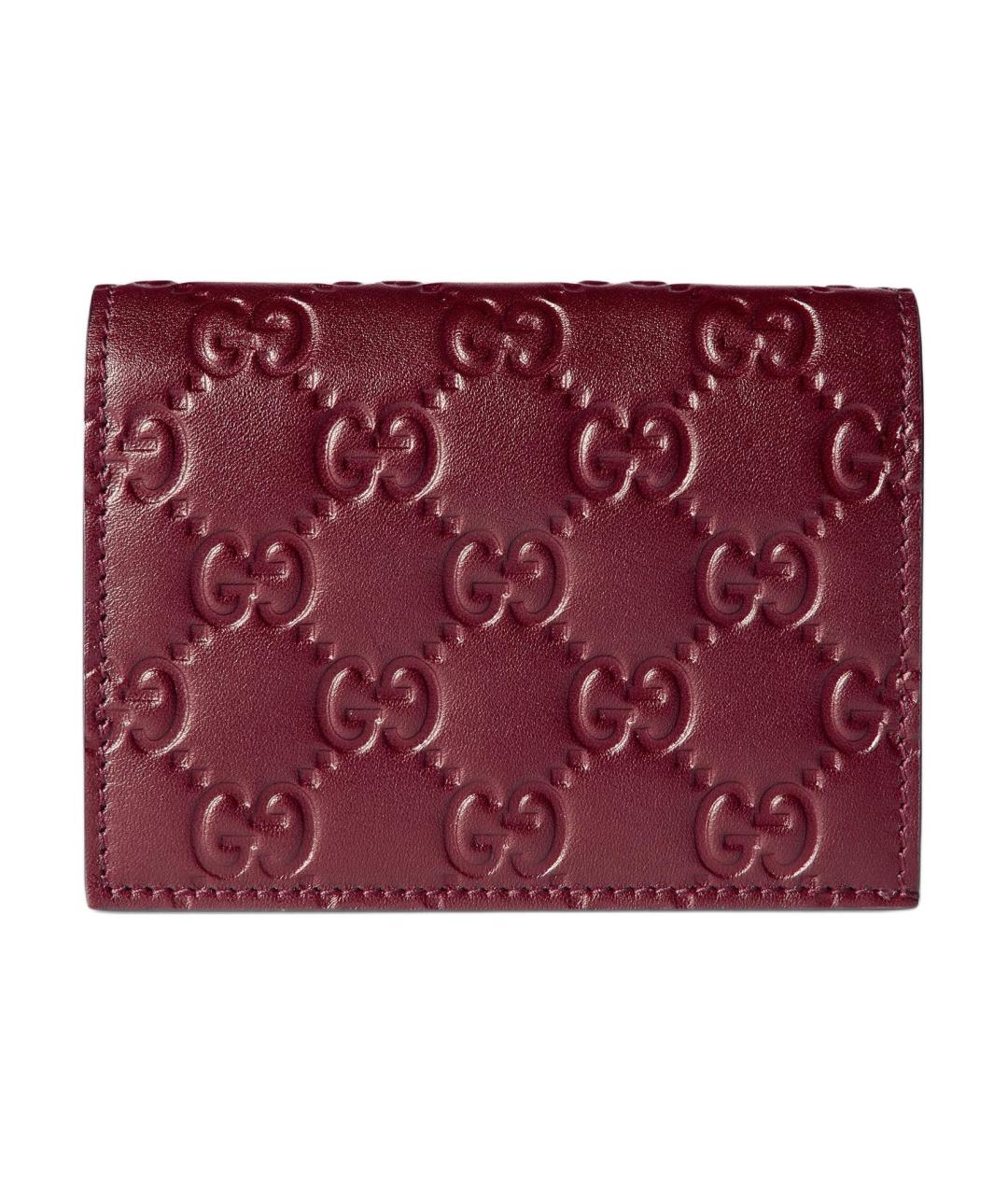 GUCCI Бордовый кожаный кошелек, фото 1