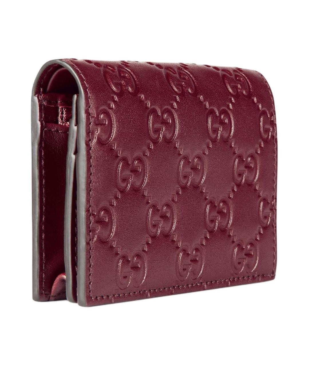 GUCCI Бордовый кожаный кошелек, фото 2