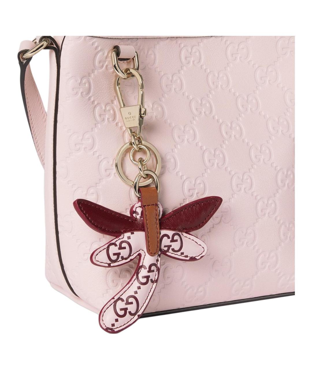 GUCCI Розовая кожаная сумка через плечо, фото 7