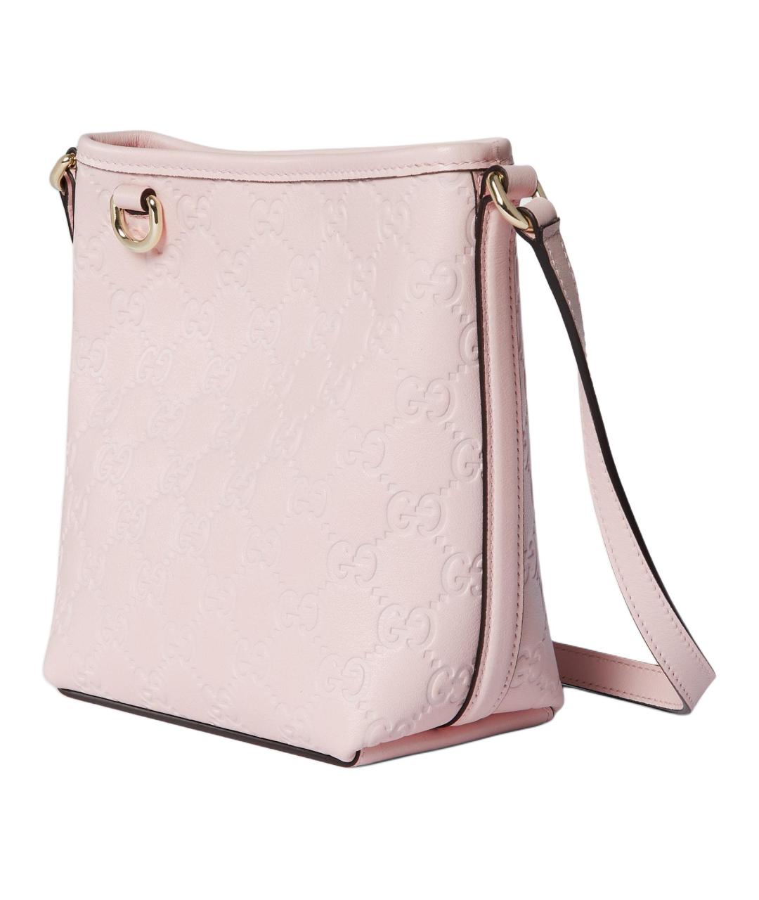 GUCCI Розовая кожаная сумка через плечо, фото 2