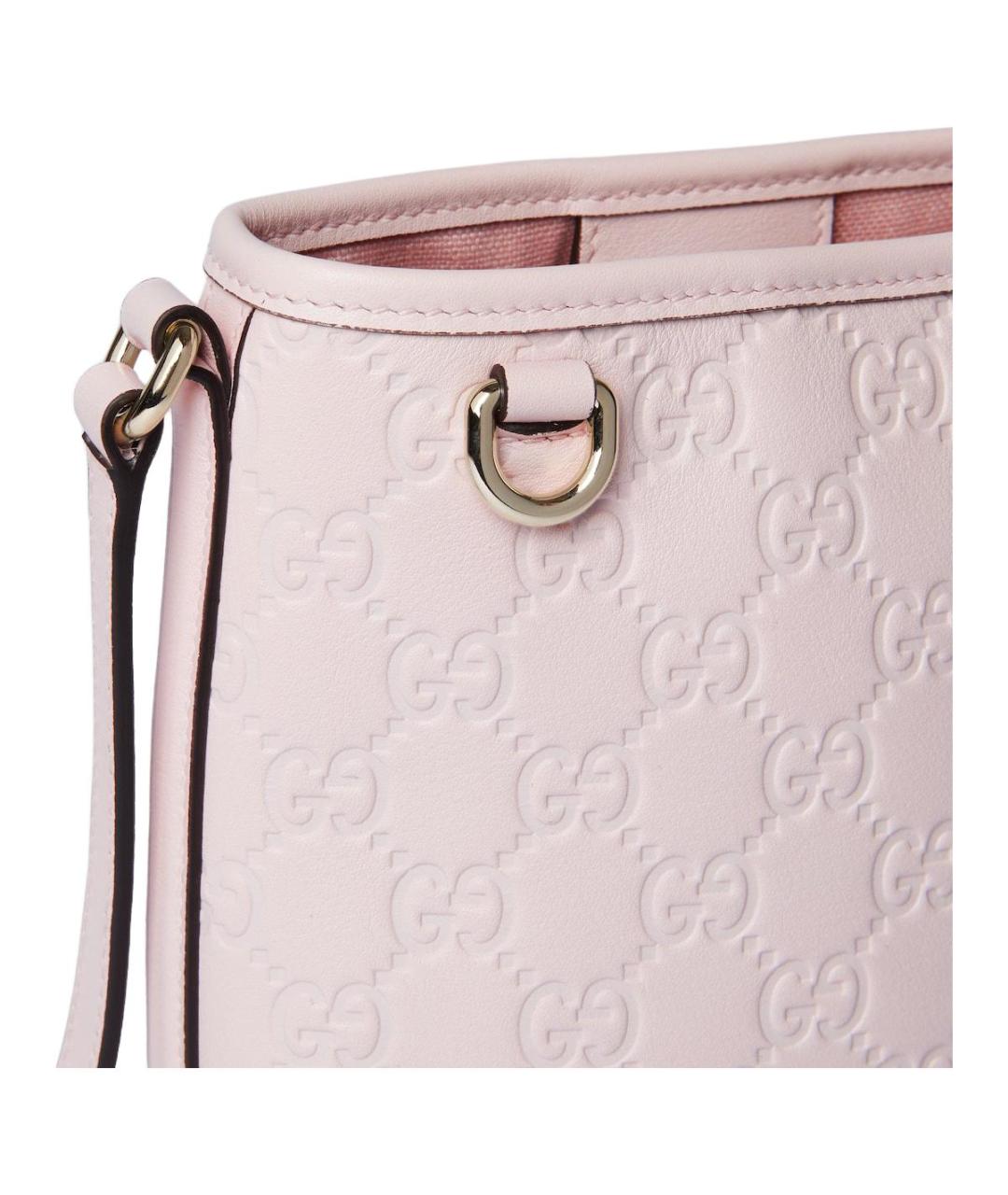 GUCCI Розовая кожаная сумка через плечо, фото 6