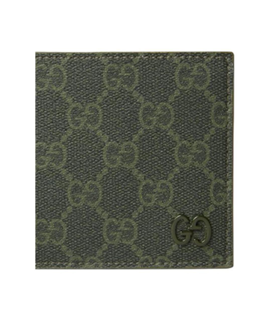 GUCCI Хаки кожаный кошелек, фото 6