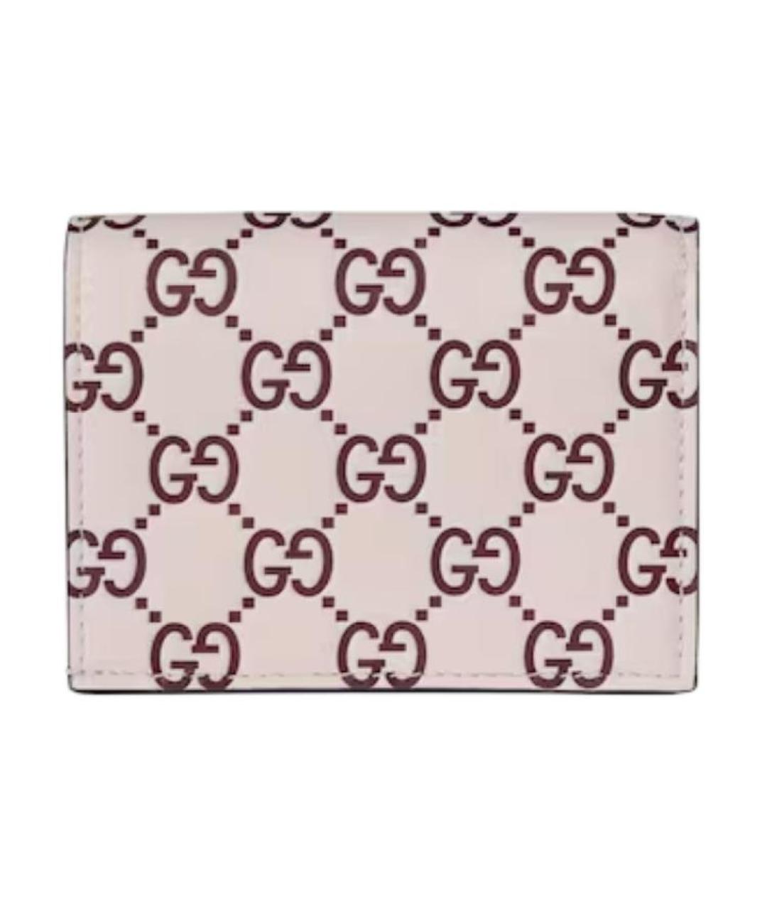 GUCCI Розовый кожаный кошелек, фото 3