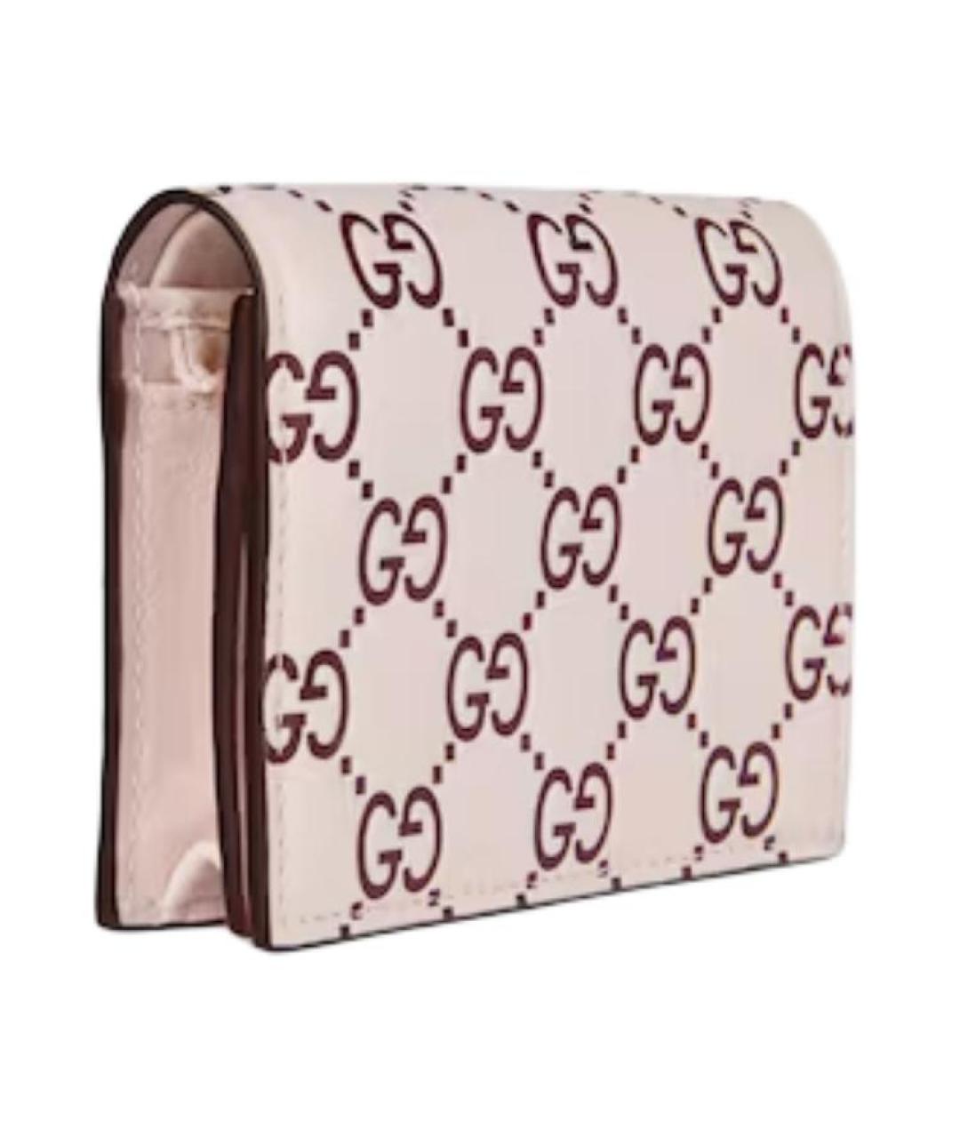 GUCCI Розовый кожаный кошелек, фото 2