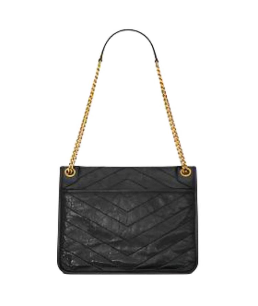 SAINT LAURENT Черная кожаная сумка через плечо, фото 3