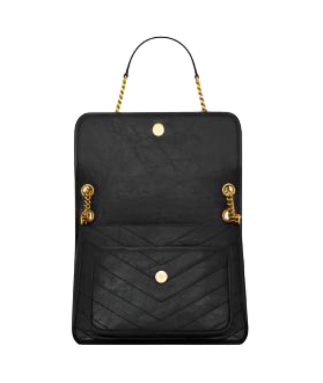 SAINT LAURENT Черная кожаная сумка через плечо, фото 5