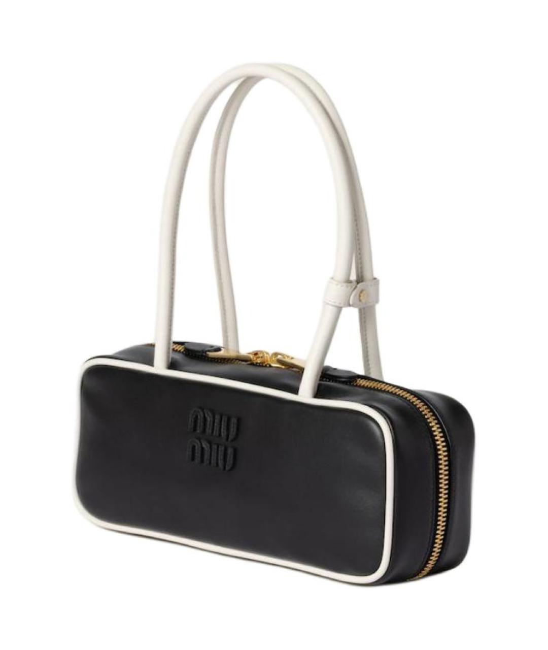 MIU MIU Черная кожаная сумка через плечо, фото 2