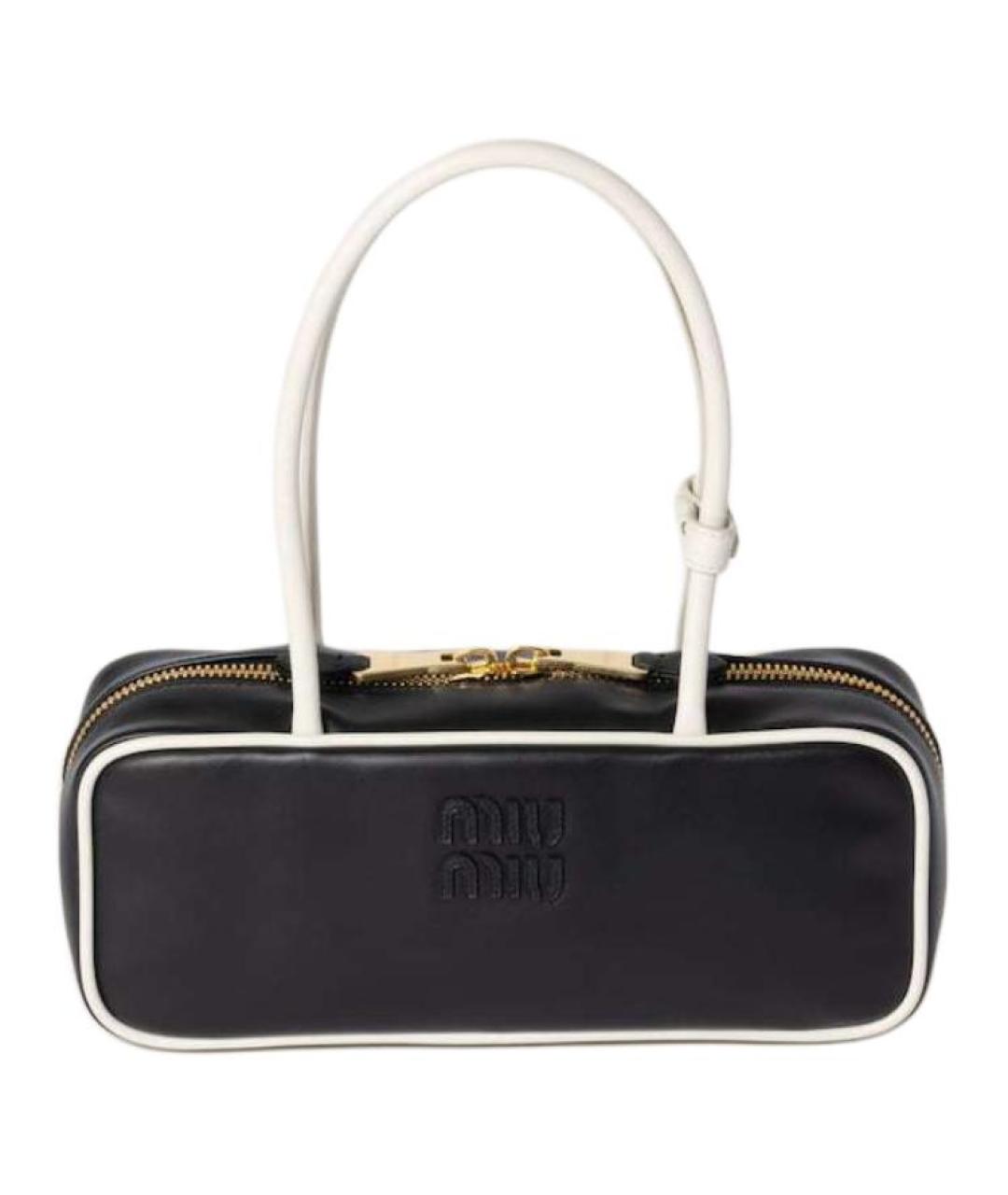 MIU MIU Черная кожаная сумка через плечо, фото 1