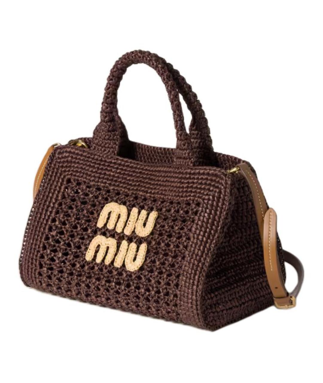 MIU MIU Коричневая пелетеная сумка через плечо, фото 2