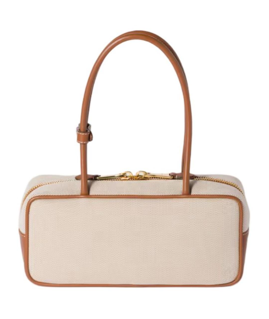 MIU MIU Бежевая хлопковая сумка через плечо, фото 4