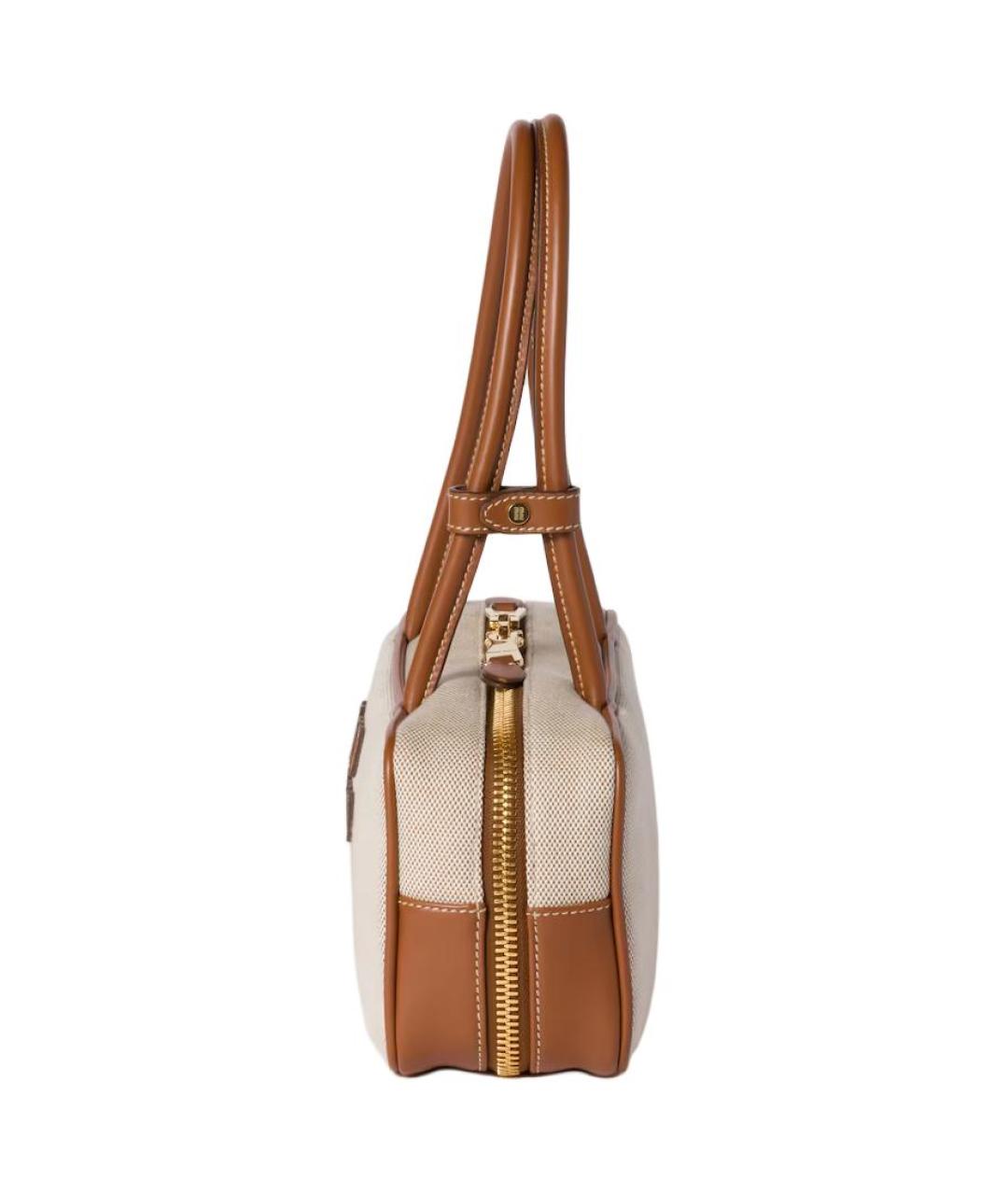 MIU MIU Бежевая хлопковая сумка через плечо, фото 3