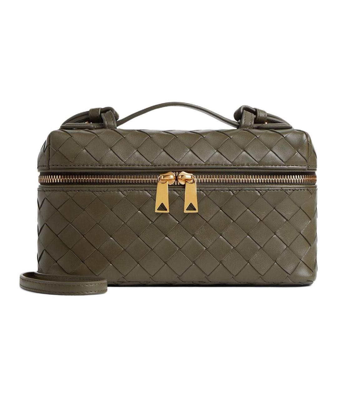 BOTTEGA VENETA Хаки кожаная сумка через плечо, фото 1