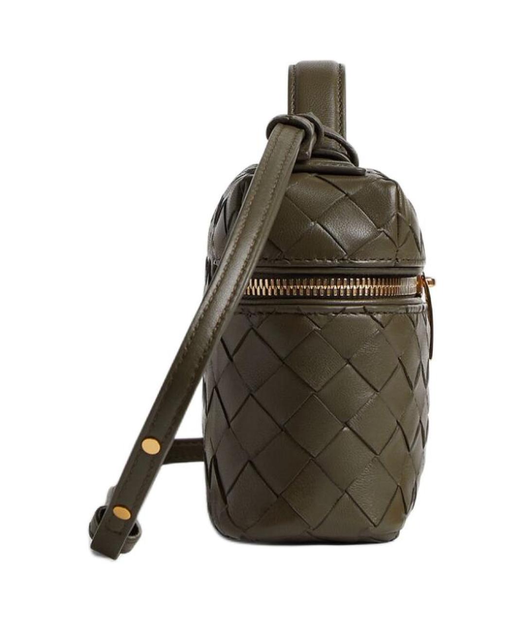 BOTTEGA VENETA Хаки кожаная сумка через плечо, фото 3
